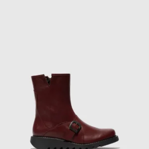 Buckle Ankle Boots SABE013FLY WINE