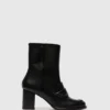 Zip Up Ankle Boots MOIK356FLY BLACK
