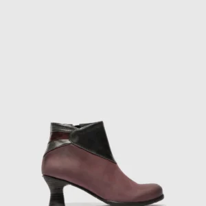 Zip Up Ankle Boots BRAL162FLY BURGUNDY/BURGUNDY/GRAPHITE