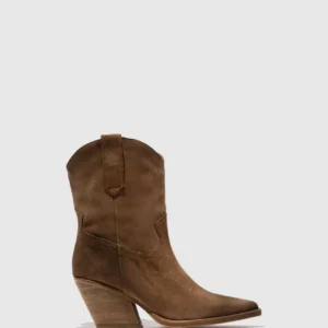 Zip Up Ankle Boots WOFY093FLY TAUPE