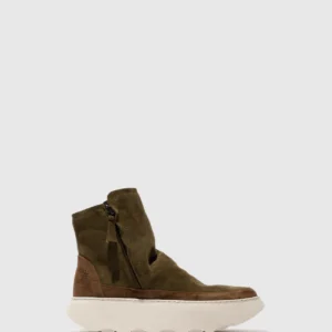 Zip Up Ankle Boots FABY728FLY ASPEN/ELEPHANT