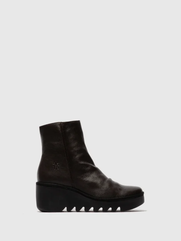 Zip Up Ankle Boots BAAN538FLY DK. BROWN