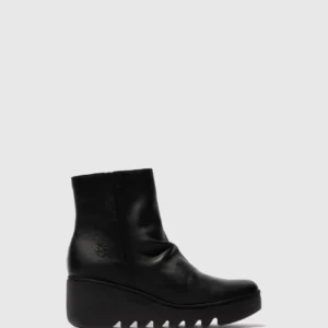 Zip Up Ankle Boots BAAN538FLY BLACK