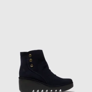Zip Up Ankle Boots BROM344FLY NAVY