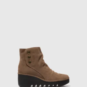 Zip Up Ankle Boots BROM344FLY TAUPE