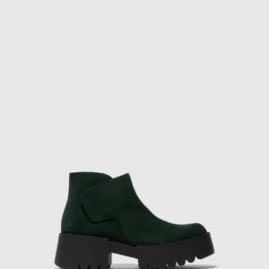 Velcro Ankle Boots ENDO006FLY GREEN FOREST