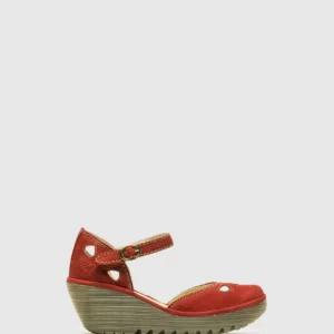 Wedge Sandals YUNA LIPSTICK RED