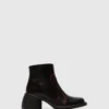 Zip Up Ankle Boots HEWI304FLY BLACK/RED