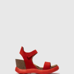 Velcro Sandals GOGO967FLY SUEDE SCARLET