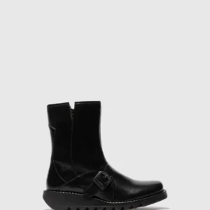 Buckle Ankle Boots SABE013FLY BLACK