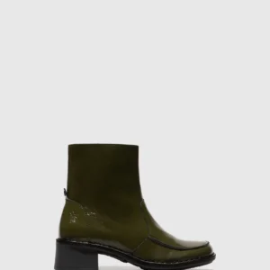 Zip Up Ankle Boots EZIA181FLY SEA KELP