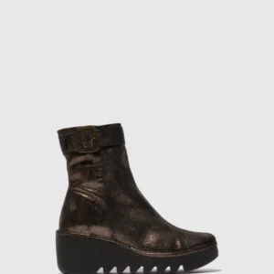 Zip Up Ankle Boots BEPP396FLY GRAPHITE