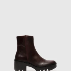 Zip Up Ankle Boots TOOR513FLY WINE