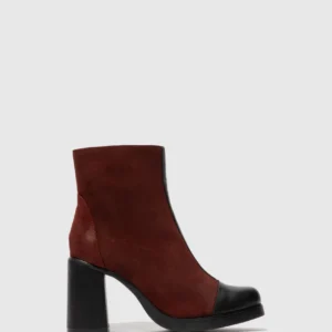 Zip Up Ankle Boots STIR985FLY BLACK/OXBLOOD