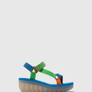 Velcro Sandals YEFA726FLY PISTACHIO/MULTICOLOR/AZURRE