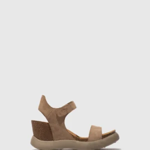 Velcro Sandals GOGO967FLY SUEDE TAUPE