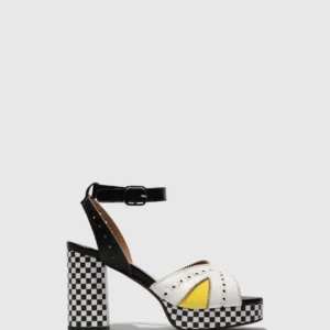 Buckle Sandals EBAN454FLY WHITE/LEMON/BLACK