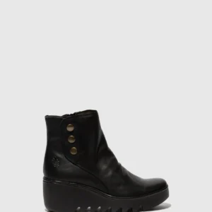 Zip Up Ankle Boots BROM344FLY BLACK