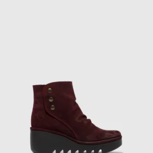 Zip Up Ankle Boots BROM344FLY OILSUEDE WINE