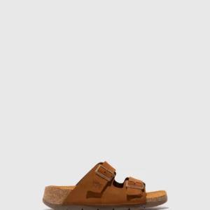 Buckle Sandals CAJA721FLY SUEDE CAMEL