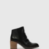 Zip Up Ankle Boots BELL061FLY VELVET BLACK