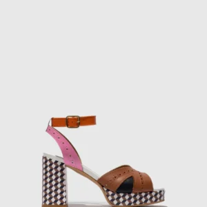 Buckle Sandals EBAN454FLY CAMEL/NAVY/ORANGE/PINK/WHITE