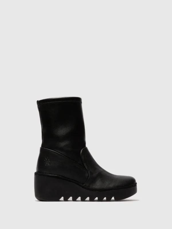 Zip Up Ankle Boots BOIK602FLY DUBLIN/STRECH BLACK