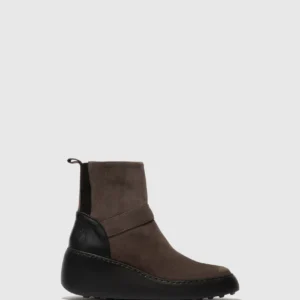 Zip Up Ankle Boots DOXE604FLY ANTHRACITE/BLACK